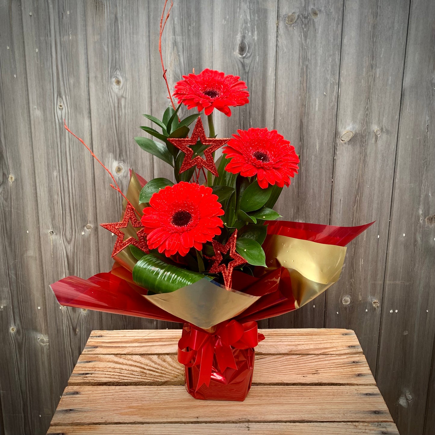 Festive Flowers - Red Gerbera Arrangement